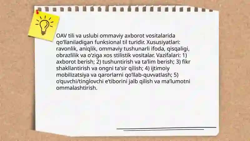 OAV tili va uslubi. Reklama matnlarining til xususiyatlari 3