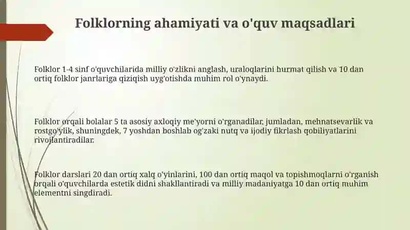 Folklor darslarini kuzatish 3