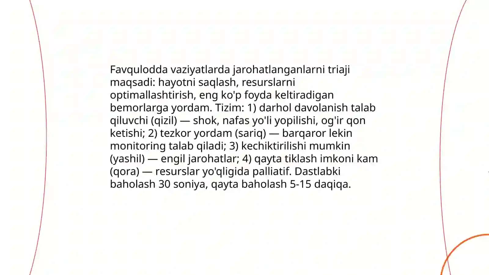 FAVQULODDA VAZIYATLARDA VUJUDGA KELUVCHI JAROHATLANISH O'CHOQLARINING TIBBIY TAKTIK TAVSIFI 3