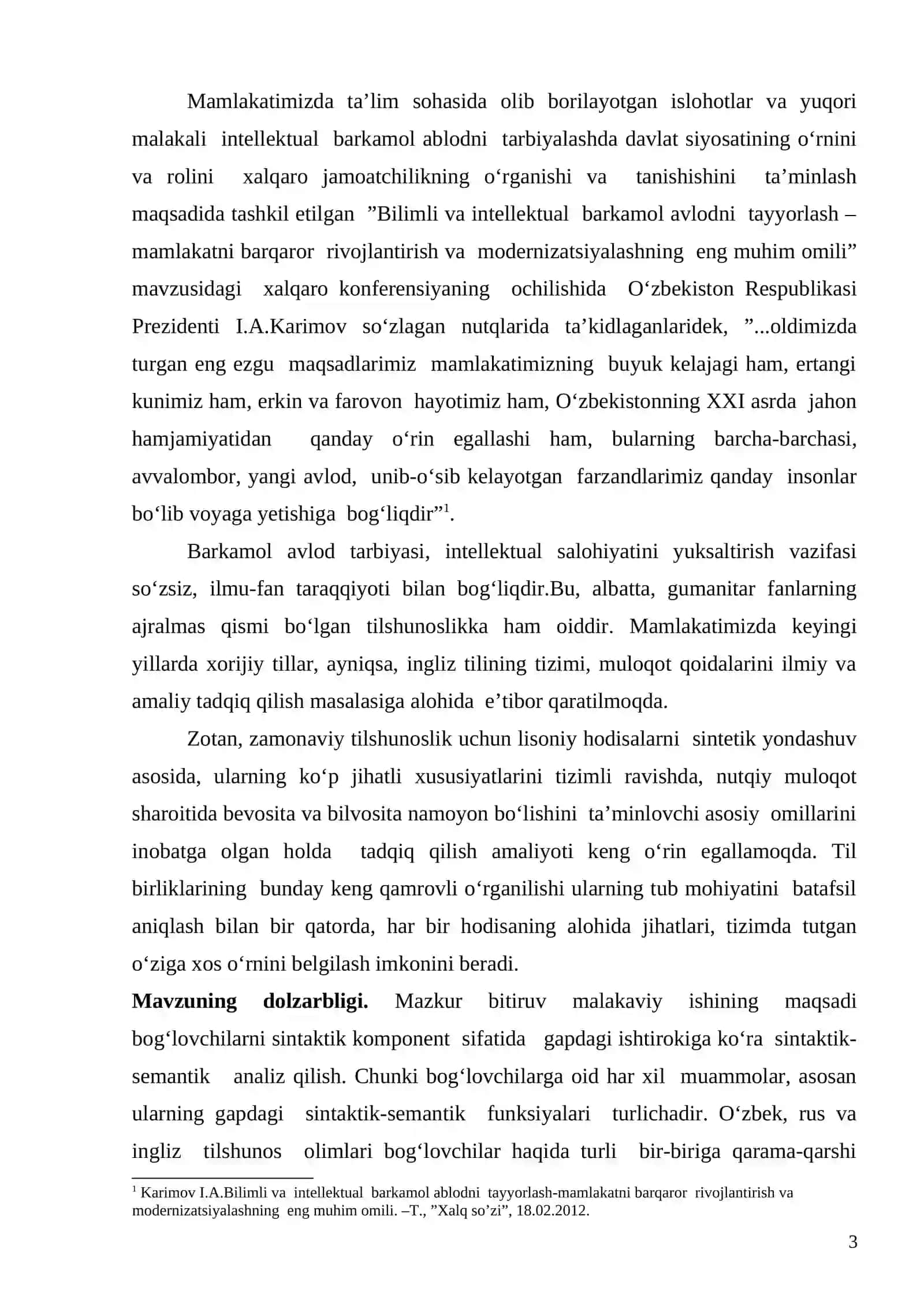 Hozirgi zamon ingliz tilida gap strukturasida bog‘lovchilarning (Conjunctions) ishlatilishi 3