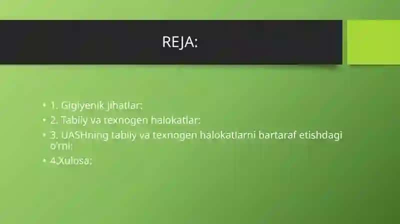 Favqulotdavaziyatlarvahalokatlarda UASH Ishining gigiyenik jihatlari 3