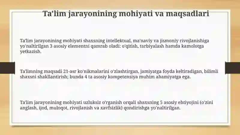 Tarbiya jarayonining mohiyati va mazmuni 3
