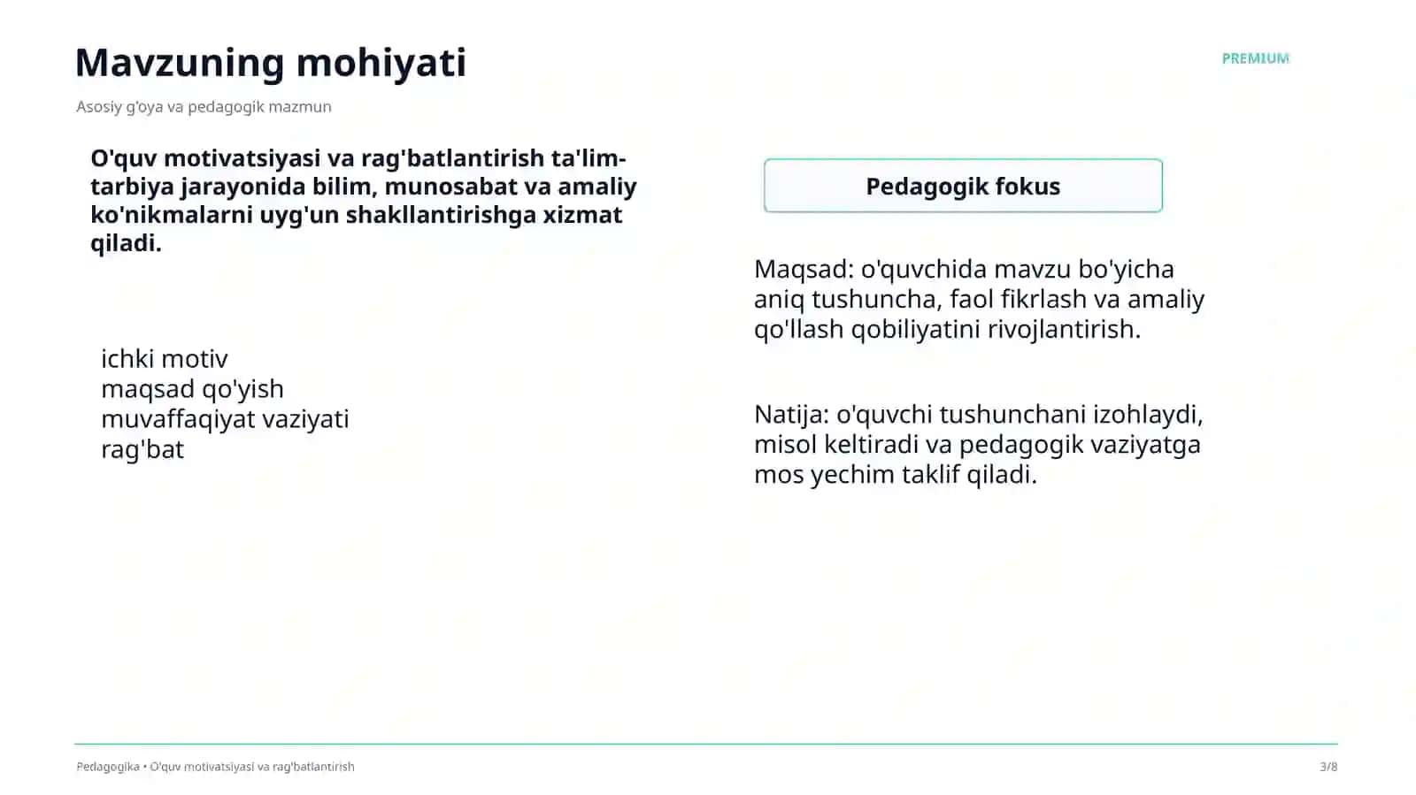 O'quv motivatsiyasi va rag'batlantirish 3