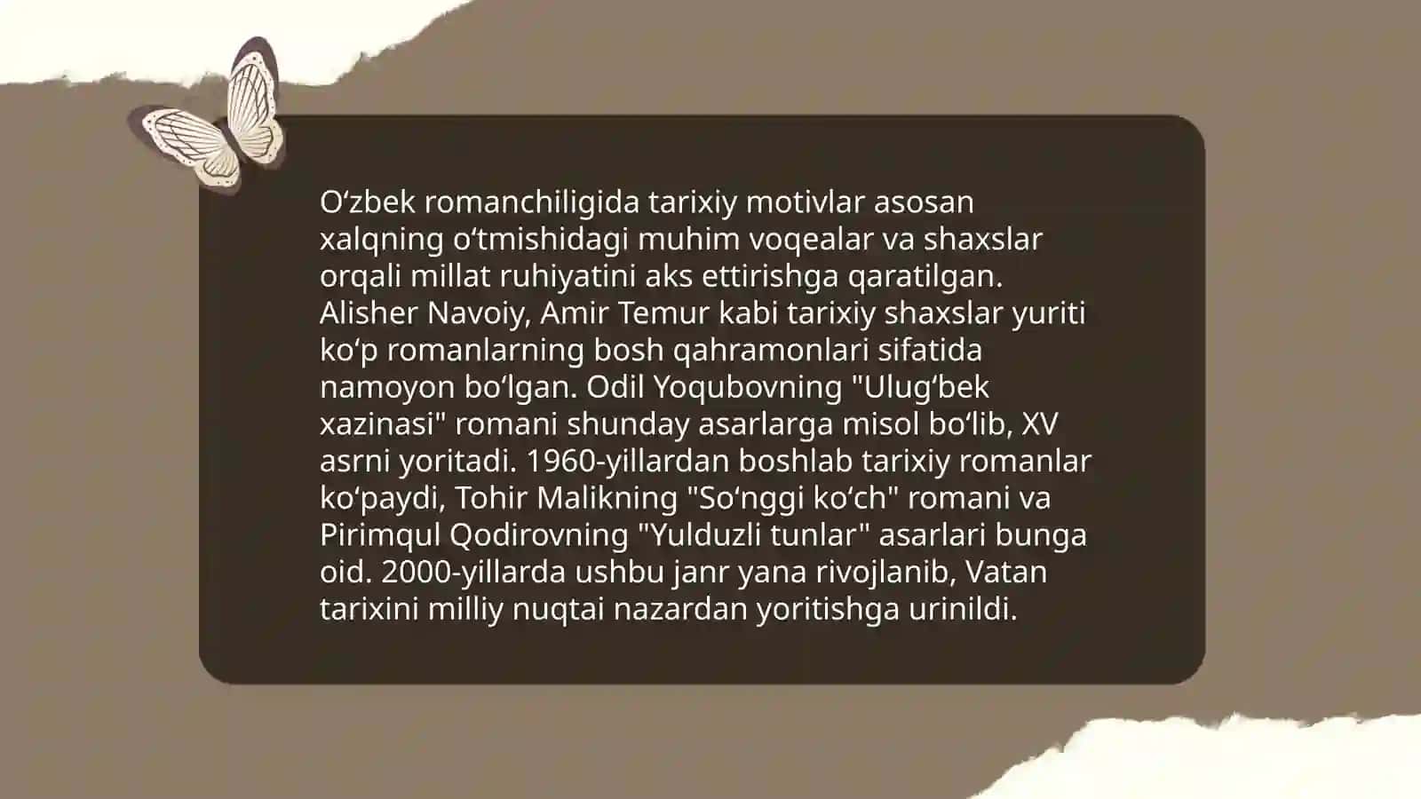 O'zbek romanchilik maktabi 3