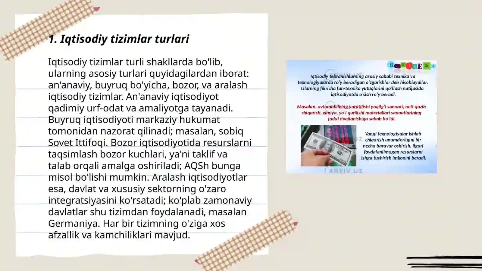 Iqtisodiyot nazariyasi va tadbirkorlik asoslari 3