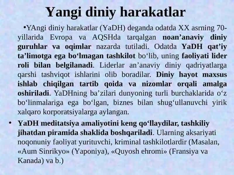 Yangi diniy harakatlar va sektalar 3