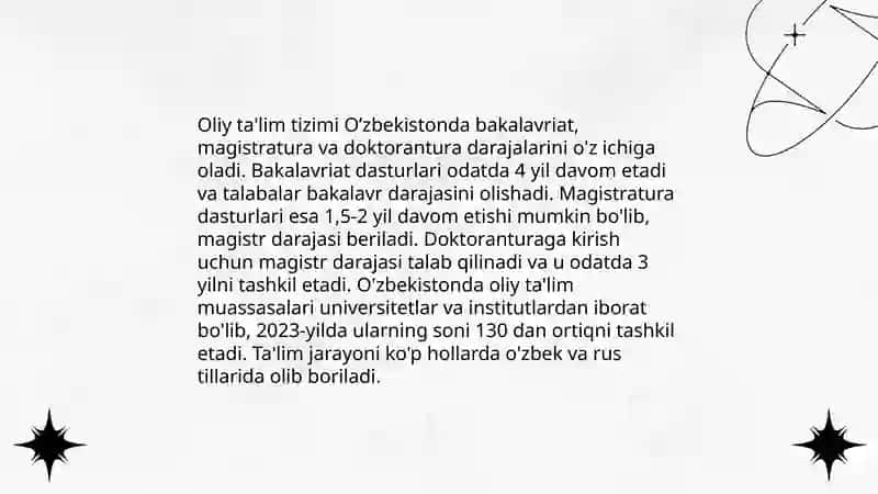 Bakalavr darajasi Magistratura va Domtarantura darajalari 3