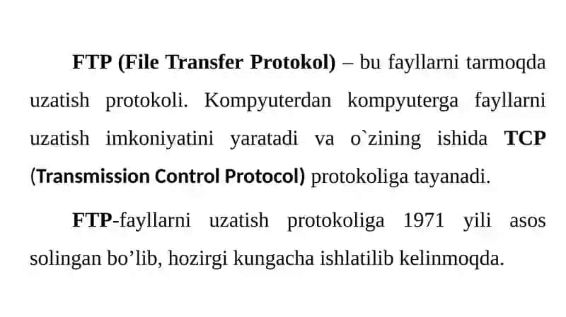 FTP xizmati imkoniyatlari 3