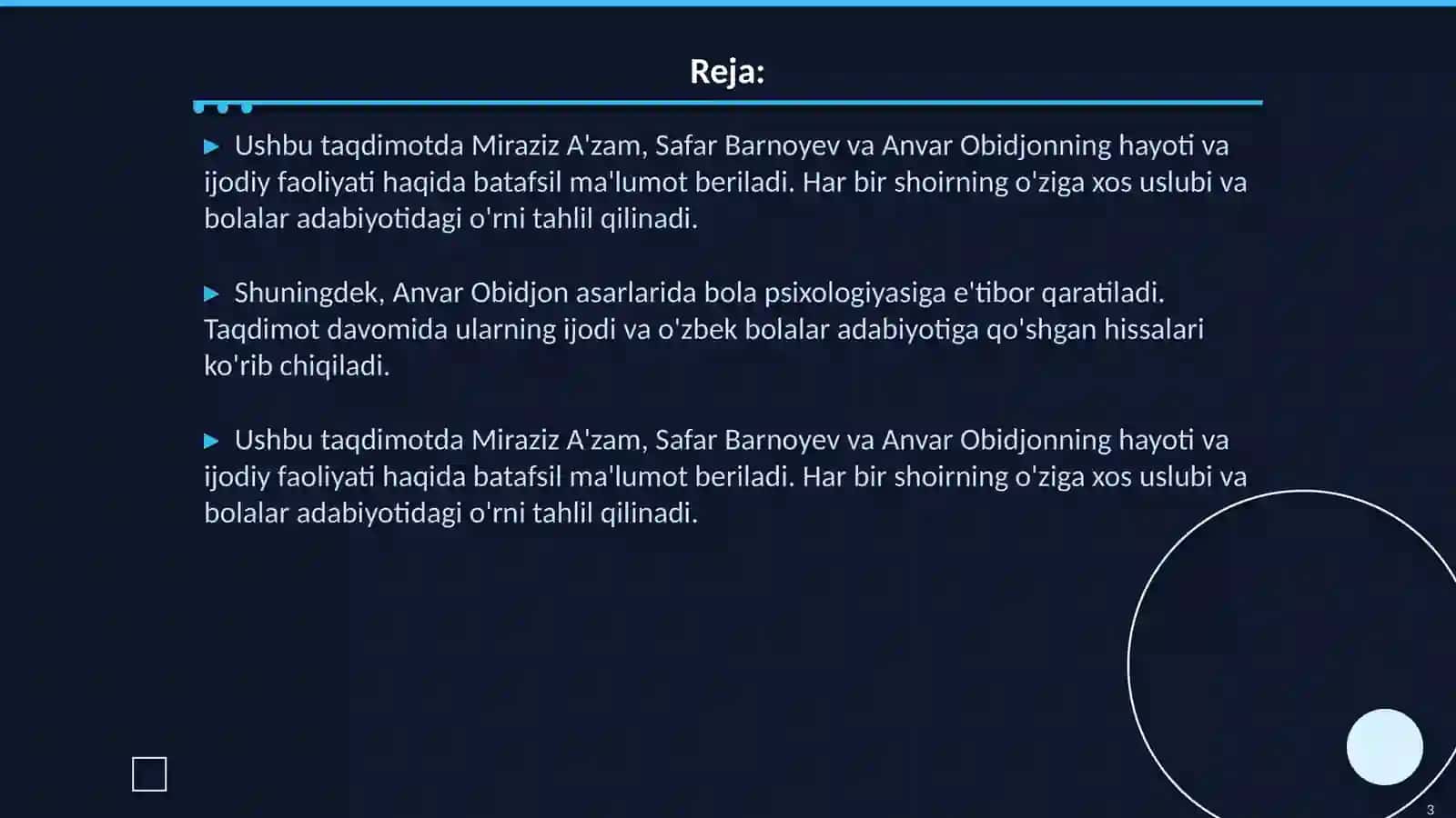 Miraziz A'zam, Safar Barnoyev va Anvar Obidjonning hayoti va ijodiy faoliyati 3