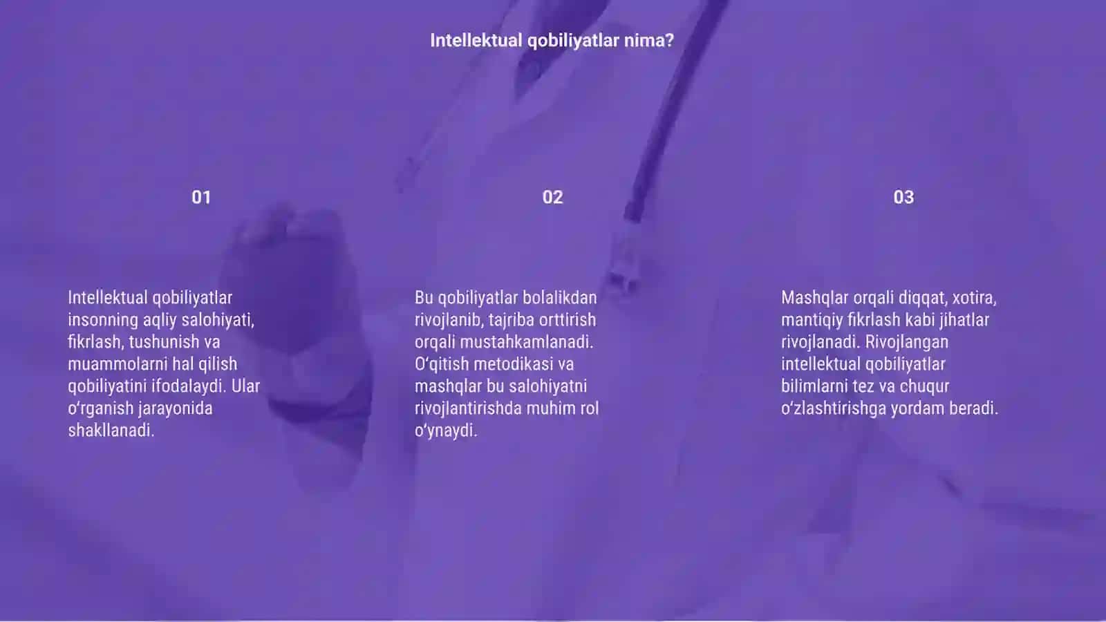 Intellektual qobiliyatlar bogliq metodika va mashqlar 3