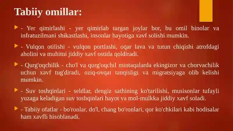 Sodir bo‘lishi mumkin bo‘lgan xavfli va zararli omillar manbalari va xavfsizlik talablari 3