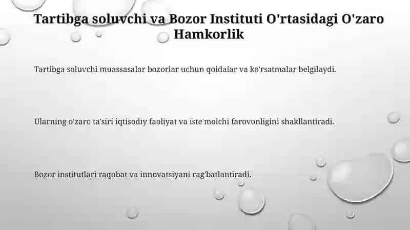 Tartibga soluvchi va Bozor Instituti O'rtasidagi O'zaro Hamkorlik 3