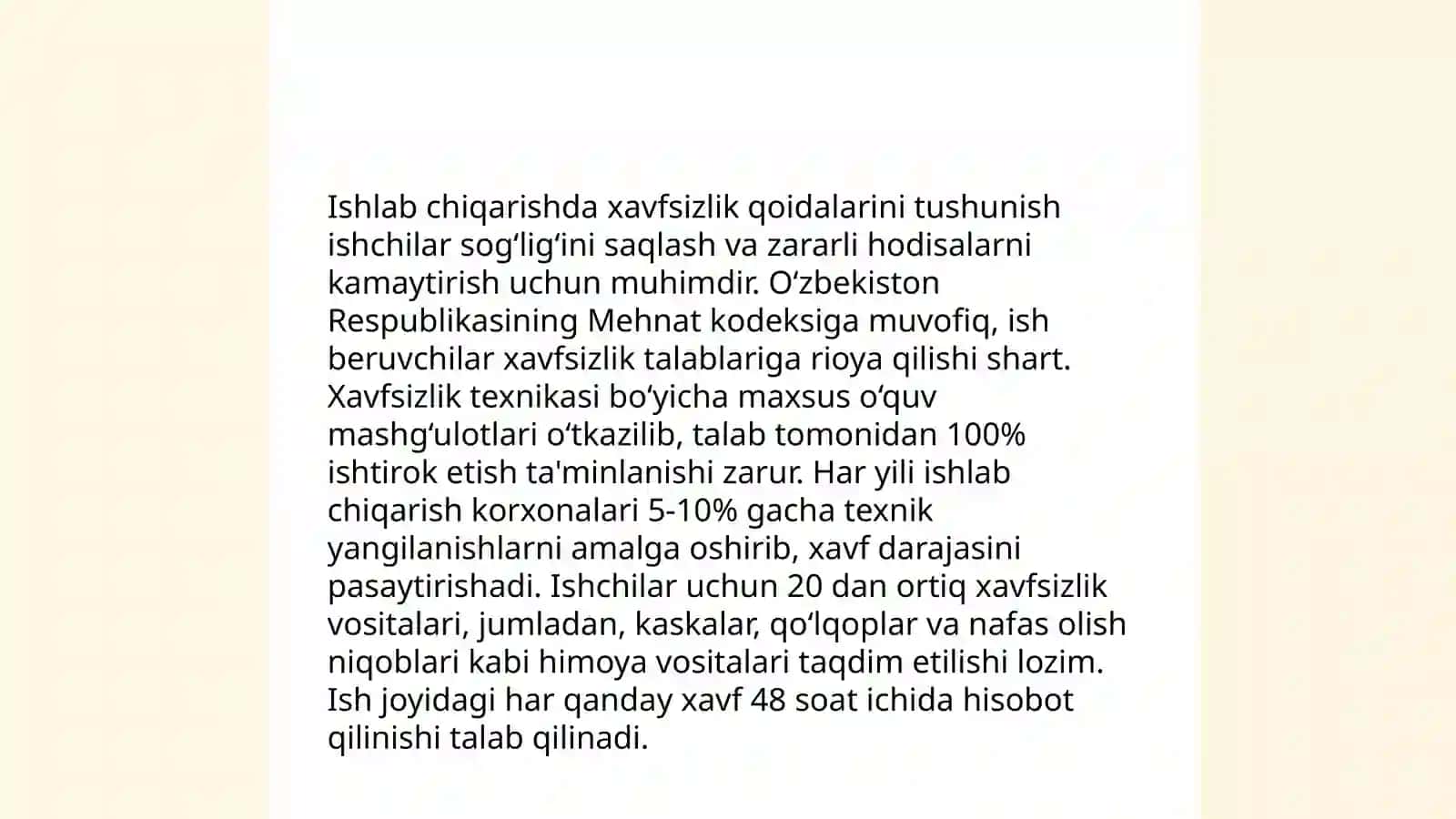 Ishlab chiqarishda texnika hayot xavfsizligi mavzusida tematik reja tayyorlash 3