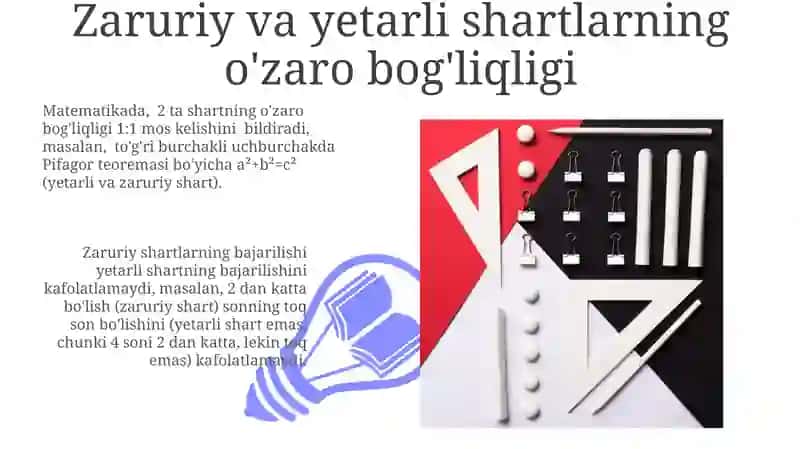 Teoremalarni isbotlashdagi zaruriy va yetarli shartlari 3