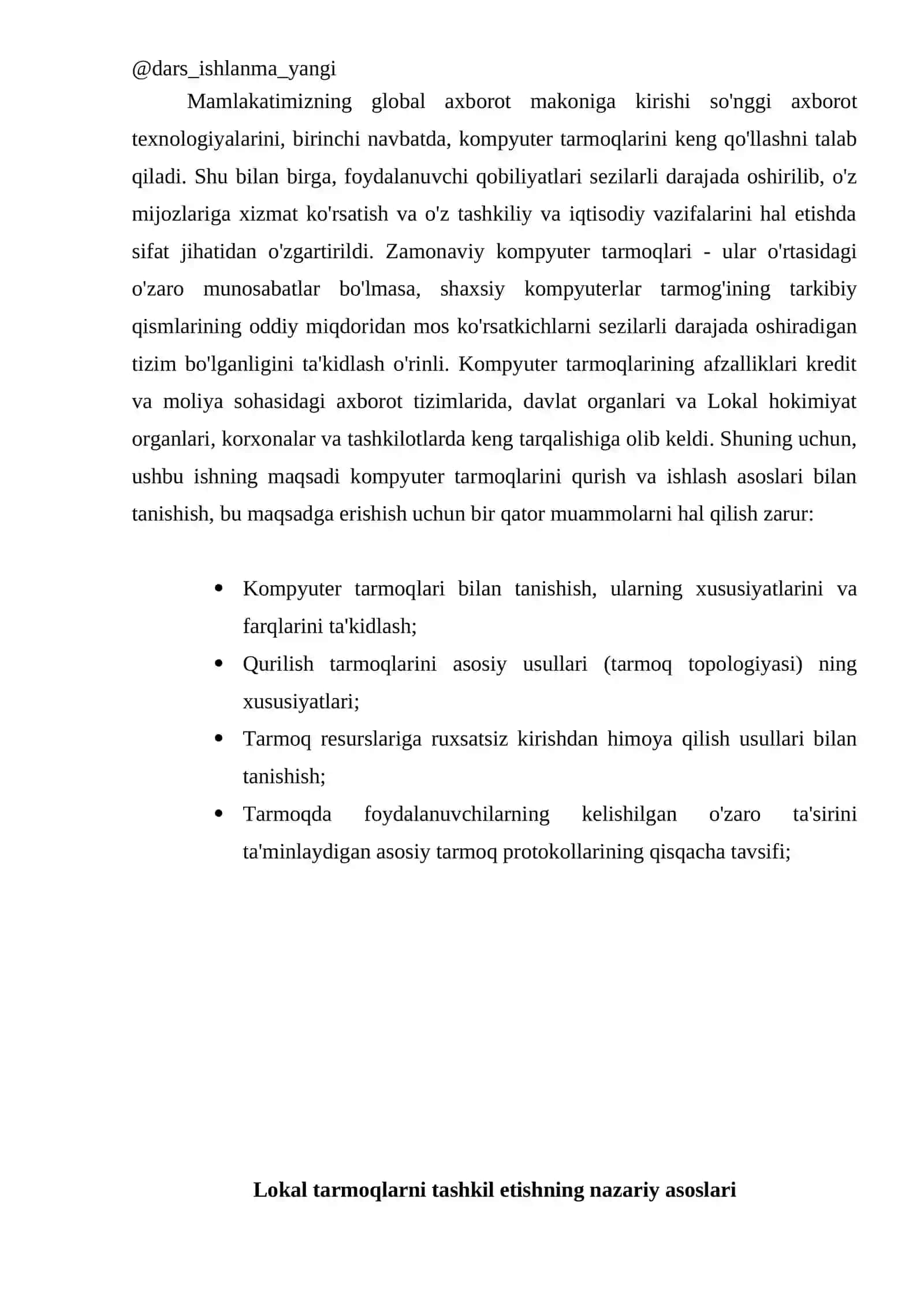 O'RTACHA KATTALIKDAGI LOKAL KOMPYUTER TARMOQLARINI LOYIHALASH 3