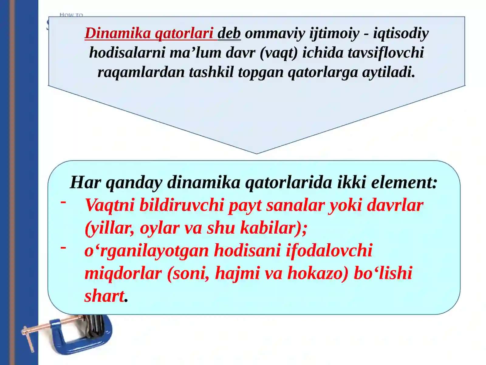 DINAMIKANI STATISTIK O’RGANISH USULLARI 3