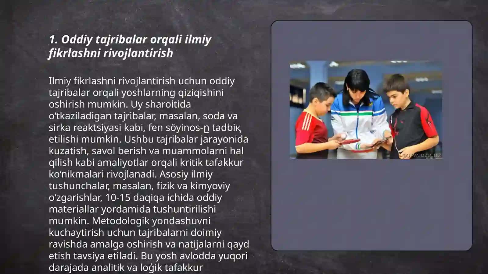 Oddiy tajribalar orqali ilmiy fikrlashni rivojlantirish 3