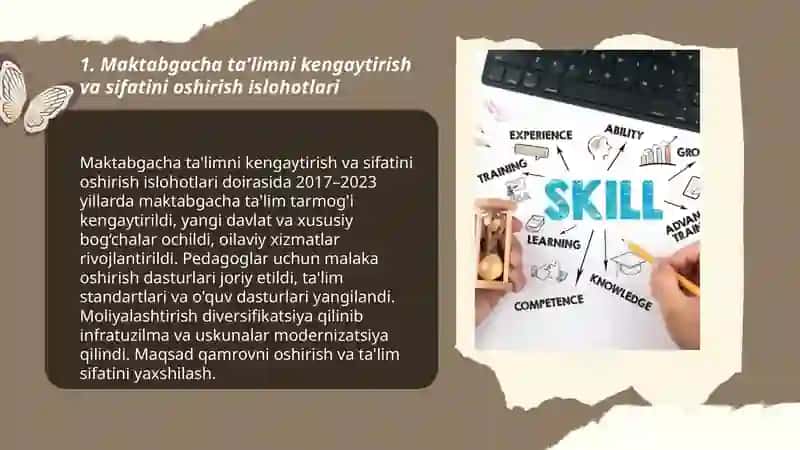 O'zbekiston Respublikasida Ta'lim sohasida amalga oshirilgan islohotlar 3