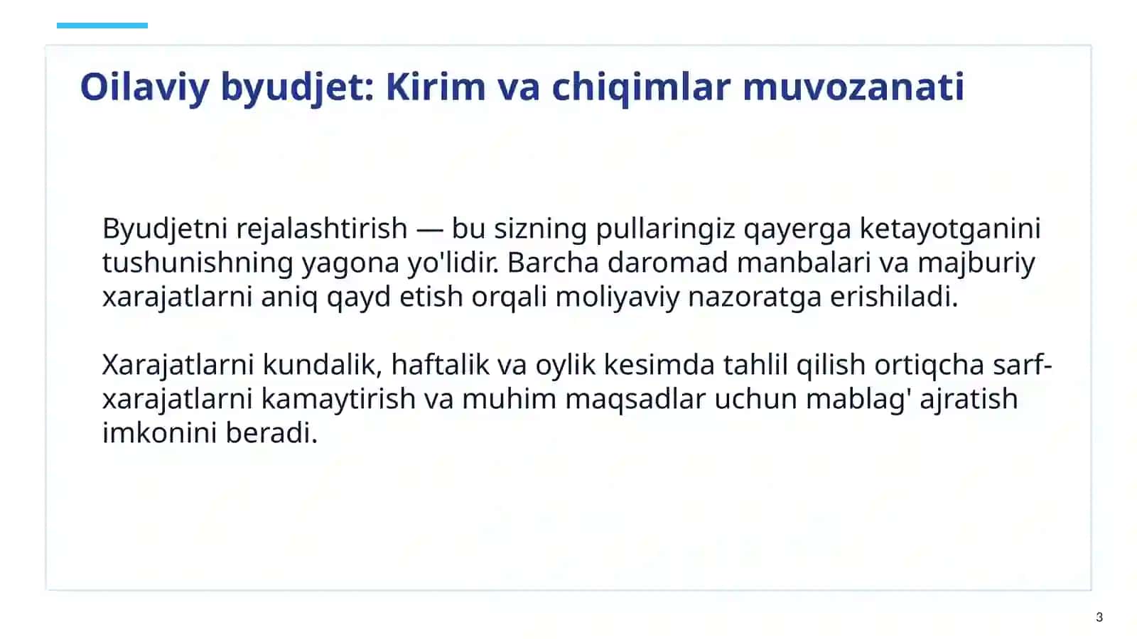 Uy xo'jaligi moliyasi 3