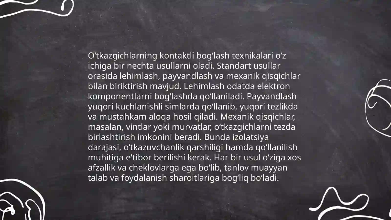 O‘tkazgichlarning kontaktli bog‘lash texnikalari 3