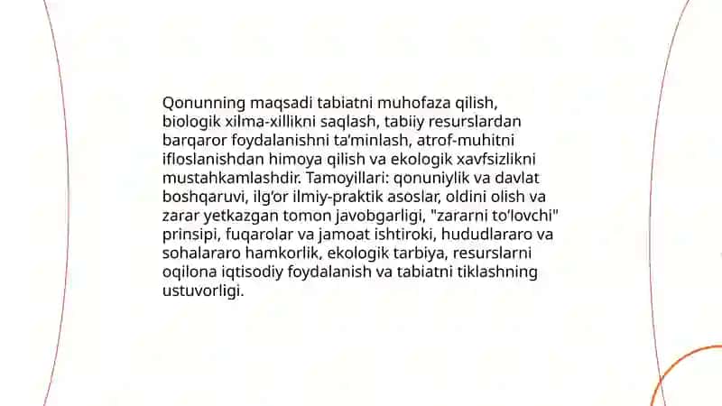 O‘zbekiston respublikasining tabiatni muhofaza qilish to‘g‘risida qonuni 3