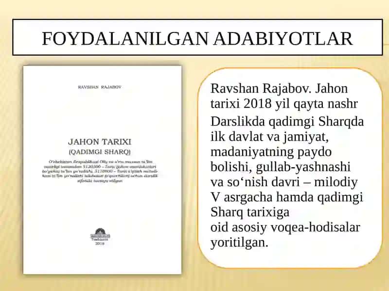 Qadimgi Sharq tarixi,tarixshunosligi va manbashunosligi 3