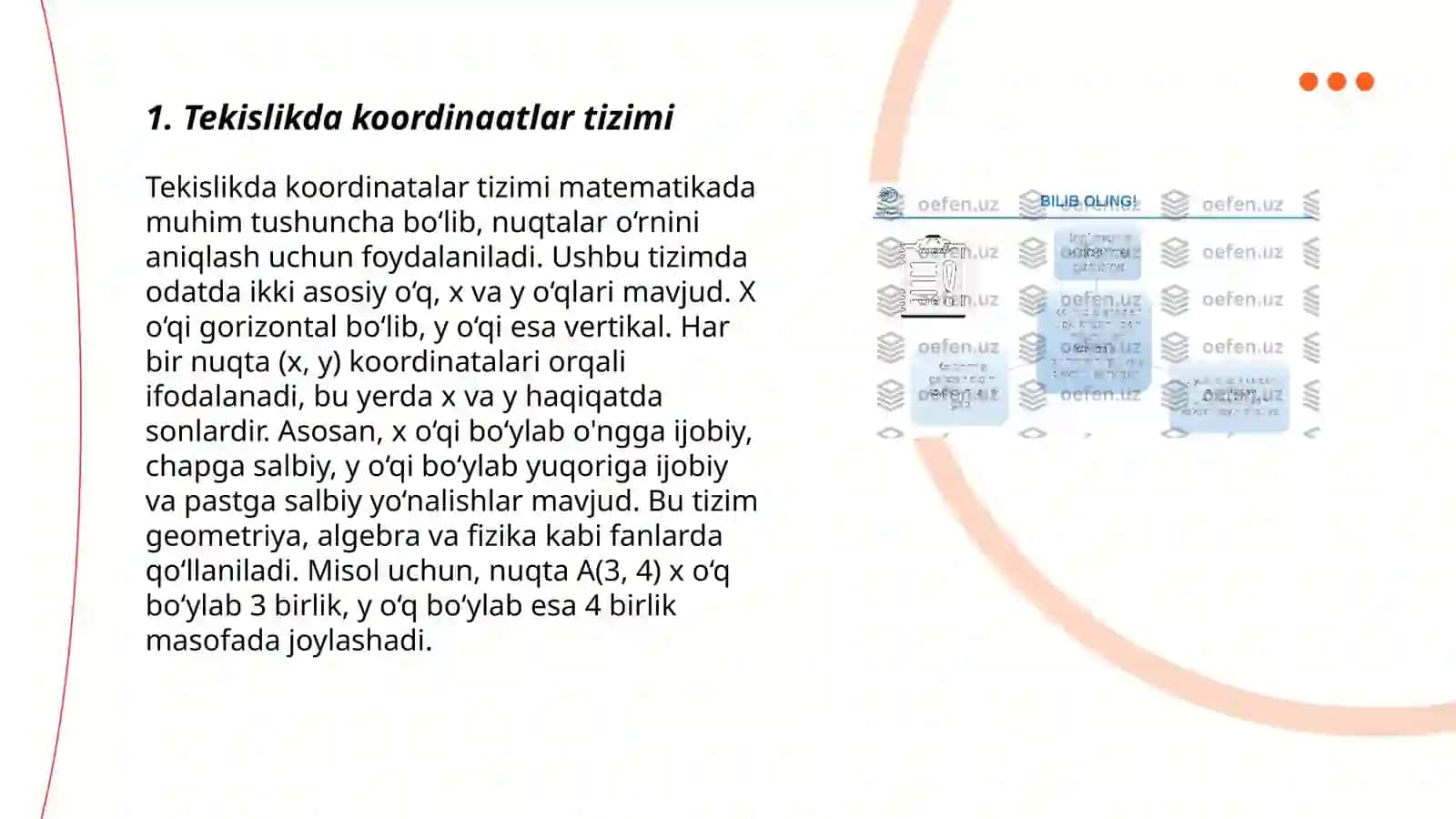 Tekislikda koordinatalar tizimi 3