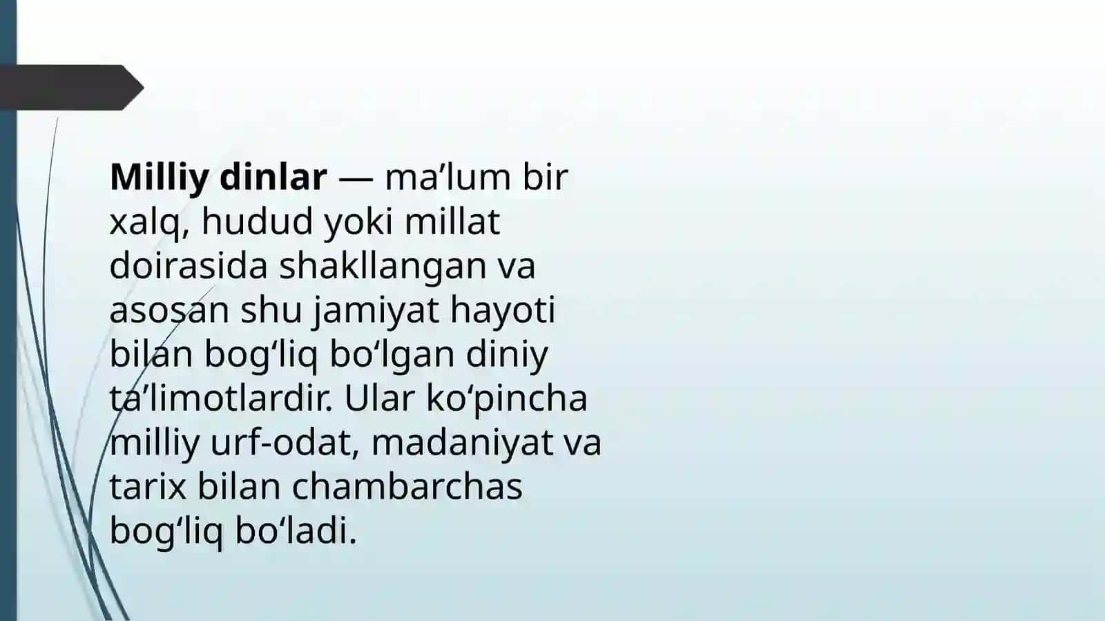 Milliy dinlar 3