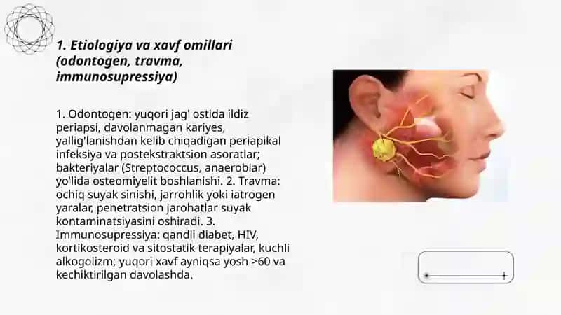 Yuqori jag' o'tkir osteomiyeliti va atrofidagi rivojlangan abssess va flegmonalari 3