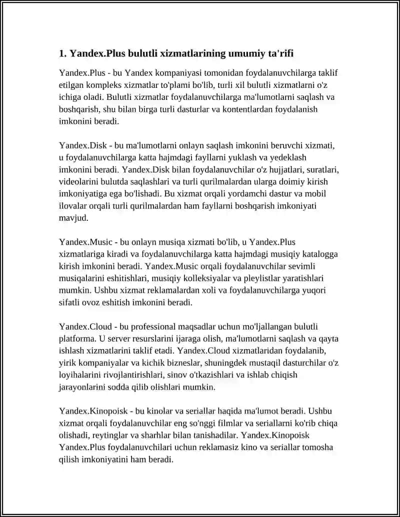 YANDEX.PLUS BULUTLI XIZMATLARI 3