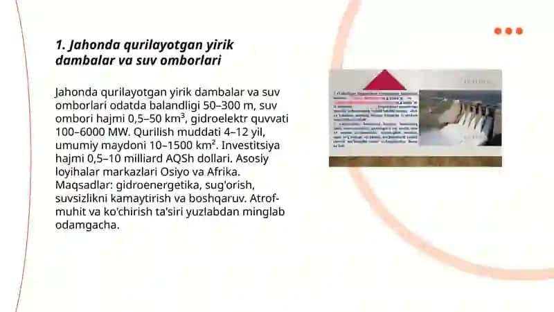 Jahonda qurilayotgan gidrotexnika inshootlari 3