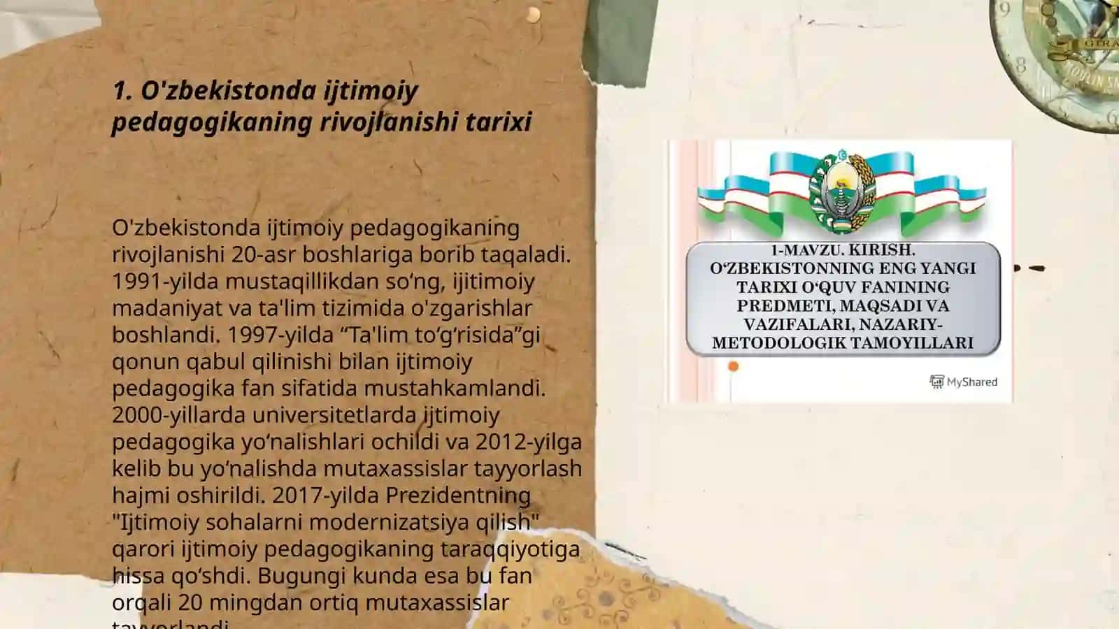 O'zbekistonda ijtimoiy pedagogika fanining paydo bo'lishining madaniy-tarixiy, ijtimoiy-huquqiy shart-sharoitlari 3