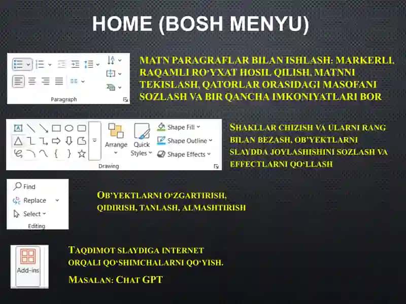 PowerPointdasturimenyulari 3