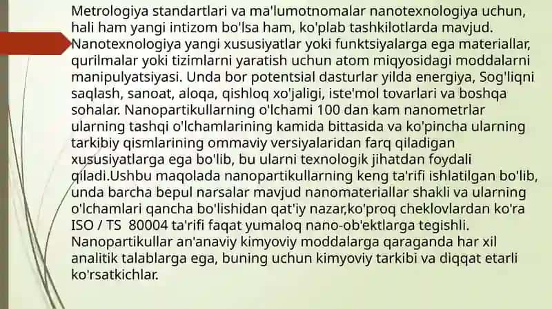 Nanozarrachalarning xarakteristikasi 3