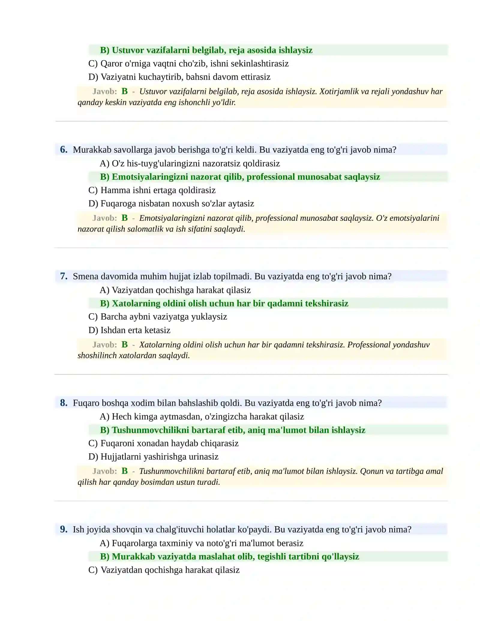 BOJXONA XIZMATIGA ISHGA KIRISH PSIXOLOGIK SINOV Testlari 3