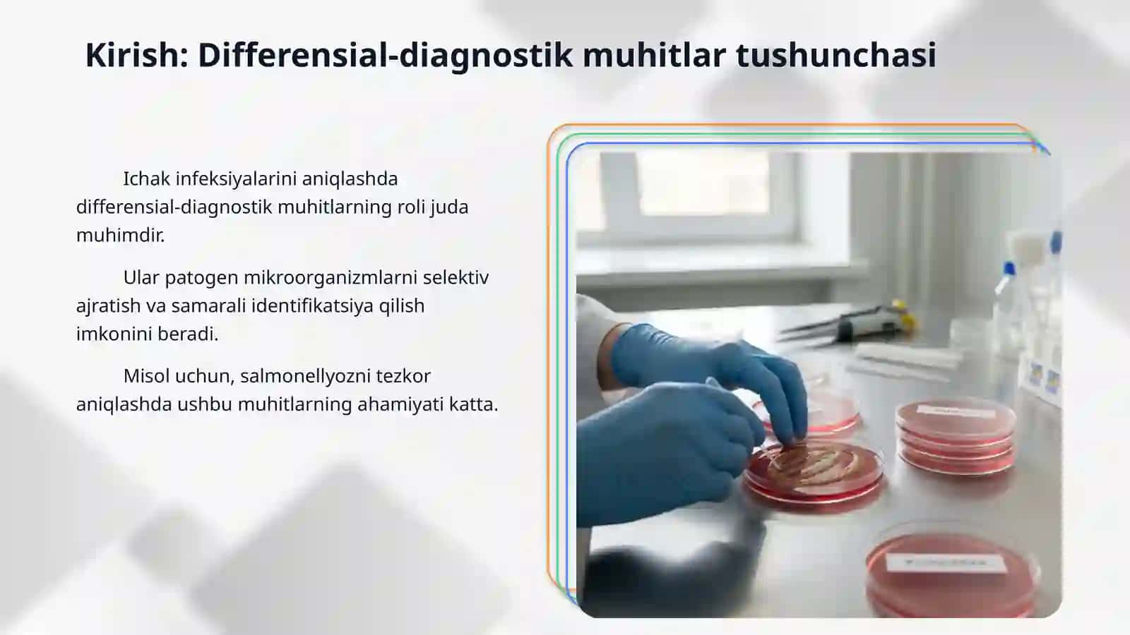Differentsial`-diagnostik (Endo, Levina, Ploskireva, VSA) muxitlariga najasni ekish 3