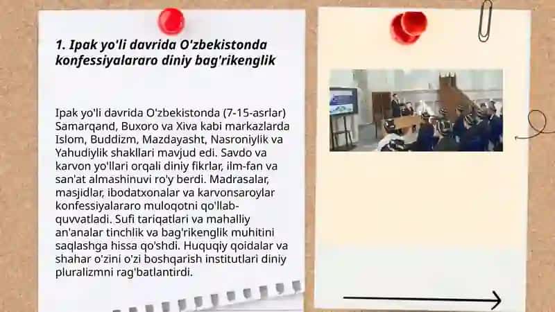 O'zbekistonda konfessiyalararo diniy bag'rikenglikning tarixiy tajribasi 3