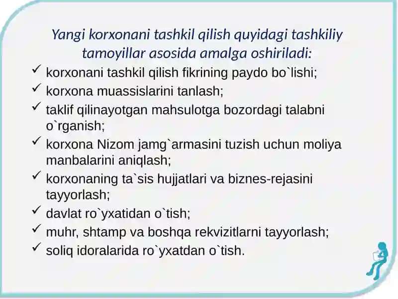 KORXONANI TASHKIL QILISH VA UNING FAOLIYATINI TO`XTATISH 3