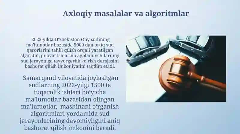 Huquqiy fanlar sohalariga oid masalalarga mos modellar va algoritmlar 3