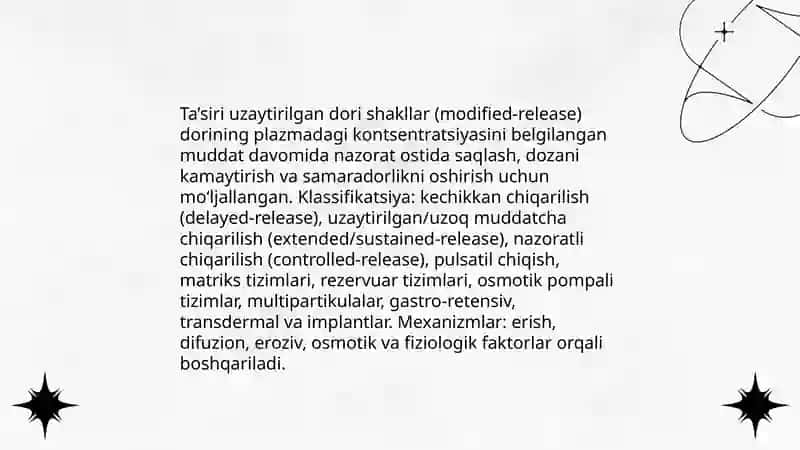 Ta’siri uzaytirilgan dori shakllarni ishlab chiqarishning nazariy asoslari by Olimova Ezoza 3