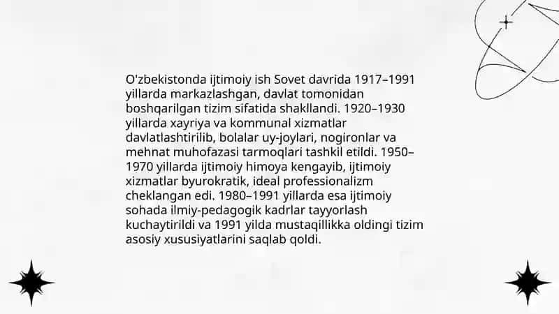 O'zbekistonda ijtimoiy ishning rivojlanishi 3