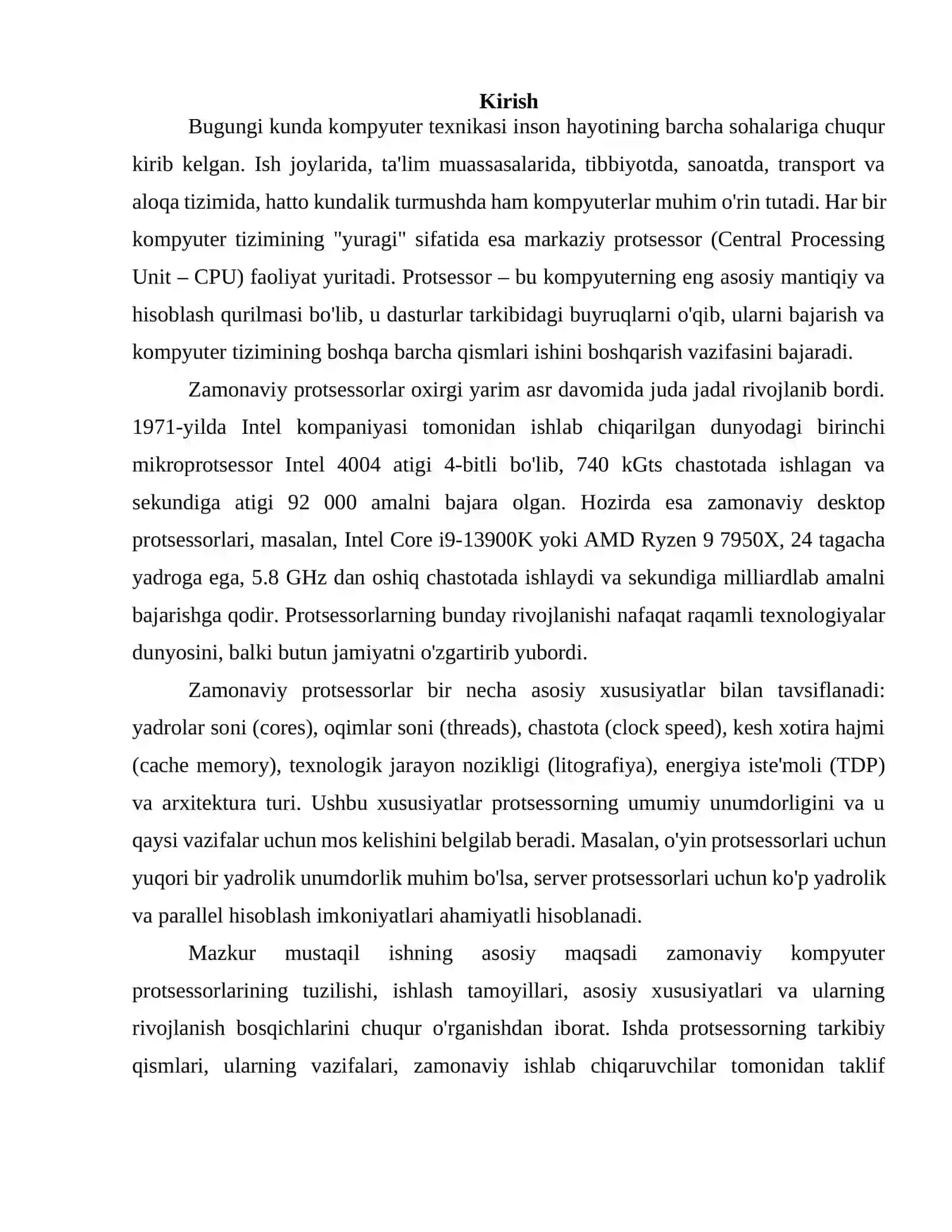 Zamonaviy kompyuterlarning protsessorlari va ularning xususiyatlari 3
