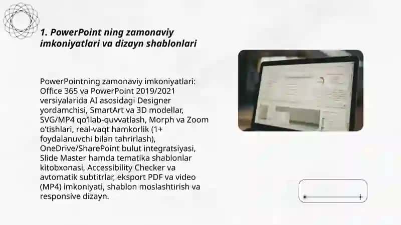 Taqdimotlarni ishlab chiqishning zamonaviy instrumental vositalari 3