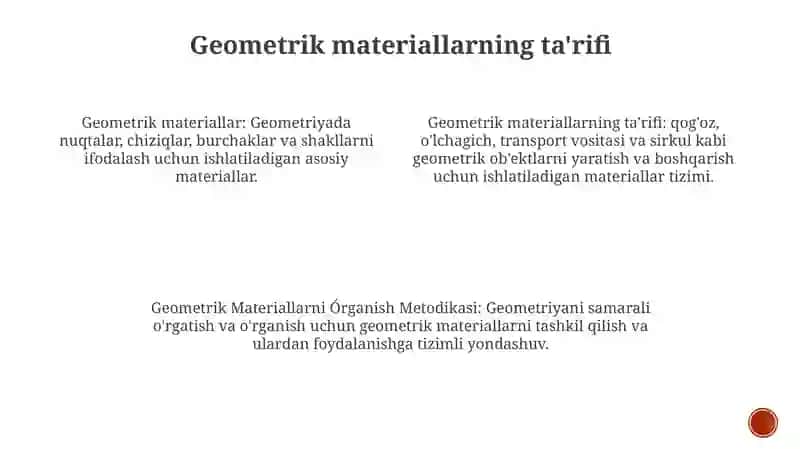 Geometrik Materiallarni Órganish Metodikasi 3