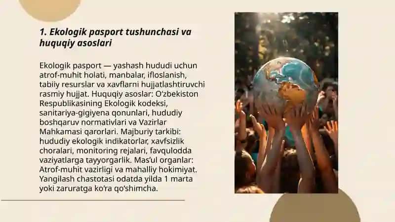 Yashash hududlari uchun ekologik pasport yaratish va uning ahamiyati 3