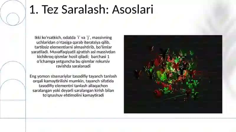 Tez saralash algoritmi va uning tahlili 3