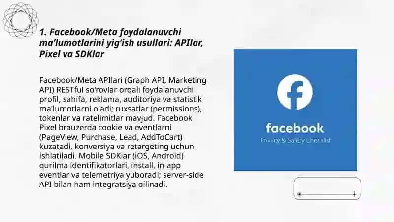 Maʼlumotlarni yigʻish, qayta ishlash va statistik tahlil qilish usullari - Facebook |Meta faoliyati misolida 3