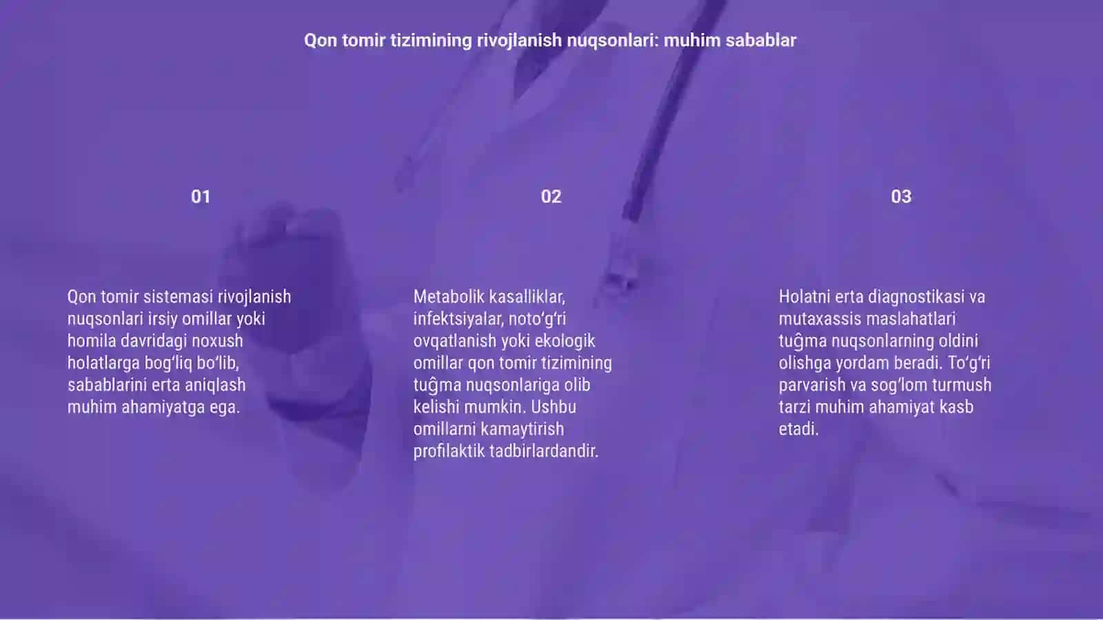 Qon tomir sistemasi tuĝma rivojlanish nuqsonlari 3