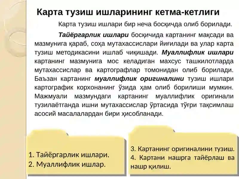 Карта тузиш ишларининг кетма-кетлиги 3