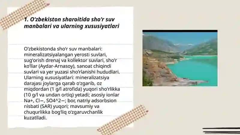 Oʻzbekiston sharoitida shoʻr suvlarni chuchuklashtirish 3